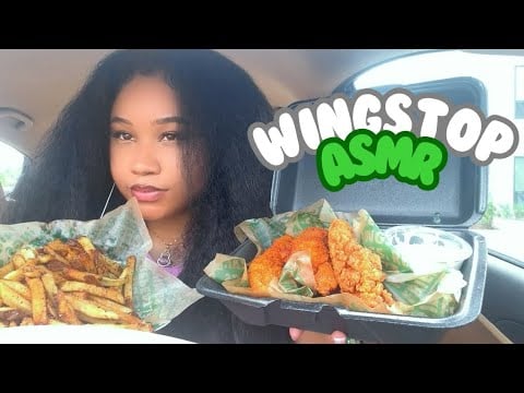 ASMR| Wingstop Mukbang(CRUNCHY eating sounds)🍗