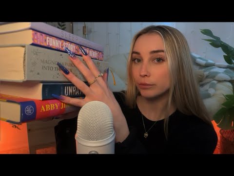 ASMR Book Triggers! (Tapping, tracing, page flipping, inaudible whispers, normal whispers)