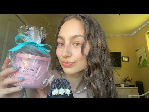 asmr | my 23rd birthday haul 🎁✨ (soft whispers + tapping)