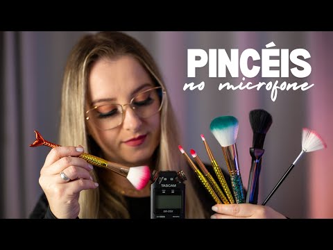 ASMR COM MUITOS PINCÉIS NO MICROFONE | BINAURAL | SONS NO TASCAM | MIC BRUSHING | SONS PARA DORMIR