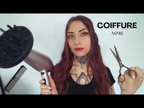 ASMR ROLEPLAY COIFFEUR | JE COUPE TES CHEVEUX ET JE TE FAIS UN SOIN|CISEAUX,BRUIT DOUX SECHE CHEVEUX