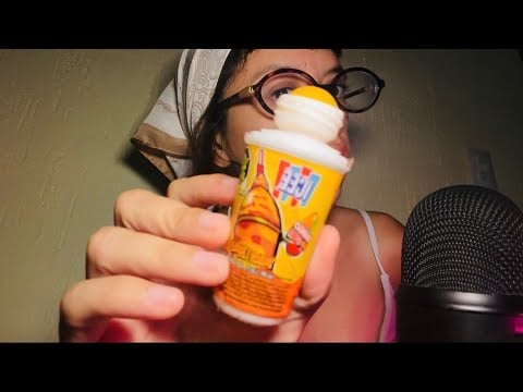 ASMR con dulce rollon icee de mango 🥭 