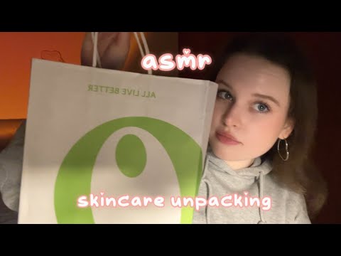 skincare unpacking asmr l tapping, rambling and tingly triggers