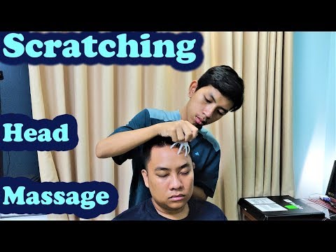 ASMR Scratching Head Massage with Tools - Relaxing ASMR