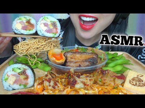 ASMR BEST RAMEN + SUSHI  ROLL (EATING SOUNDS) LIGHT WHISPERS | SAS-ASMR