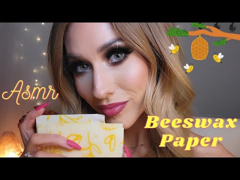 ASMR Sticky, Clicky Beeswax Paper🐝 (gripping, scratching & tapping w/ long nails)
