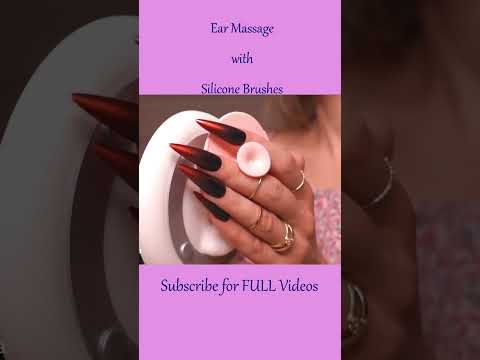 ASMR Ear Massage with Silicone Brushes ❤️ #shorts
