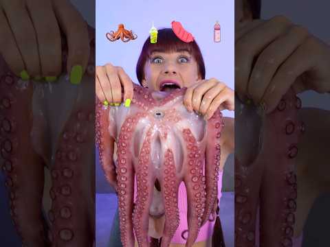 ASMR Emoji Giant Octopus, Sausage, Candy #shorts