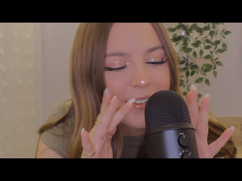 ASMR Chatty Whisper Ramble / Let's Catch Up 💚 Close Clicky Whispering & Natural Mouth Sounds