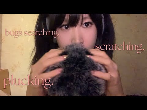 ASMR bugs searching, scalp scratching, plucking | no talking