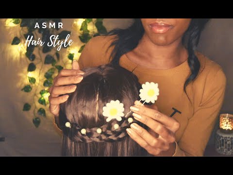 ASMR 💇 Hair Styling, Tingly hair play (brushing, comb sectioning, braiding, scalp massage...)