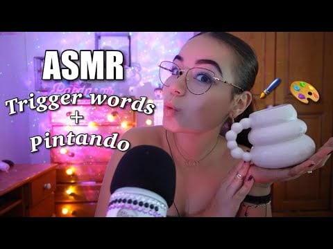 ASMR TRIGGER WORDS + PINTANDO UNA TAZA🥴🍵| ASMR palabras detonantes para dormir | Pandasmr