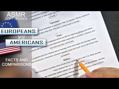ASMR facts: Europeans VS Americans | Differences, Comparisons and Curiosities | ASMR soft spoken
