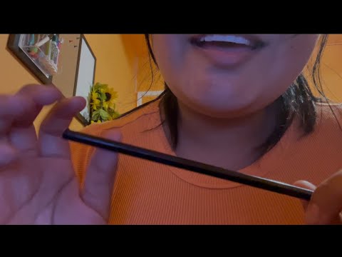 Pencil biting ASMR , nibbling, and licking featuring Mexican candy eating ASMR