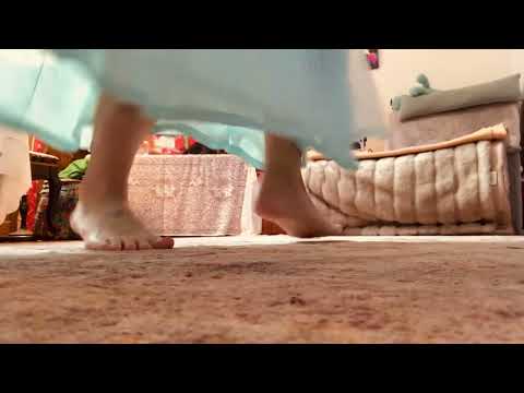 ASMR Bare FEET dancing on carpet & wooden floor creaking