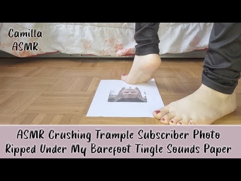 ASMR Crushing Trample Subscriber Photo Ripped Under My Barefoot Tingle Sounds Paper