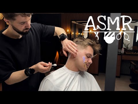 Deep ASMR Relaxation: Fiery Haircut, Wax Therapy & Face Care