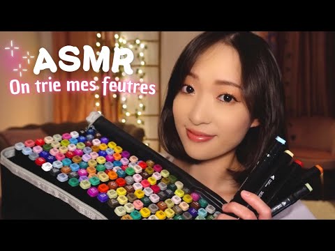 ASMR | On trie mes 160 feutres ensemble par couleurs 🖍️