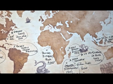 ASMR: Famous PIRATES ☠️ Treasures Locations ⚓ Facts & Details (ASMR map tracing & ASMR whispered)