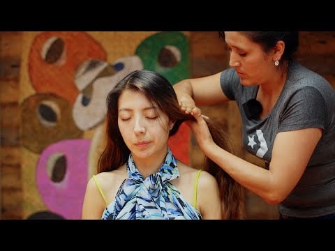 ASMR whispering, hair play, massage & energy cleansing with Esperanza for sleep & relaxation 💆🏻‍♀️