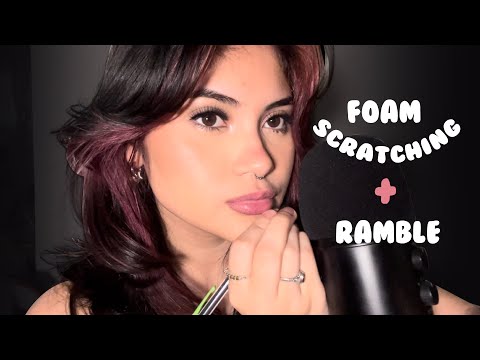 ASMR | Foam Mic Scratching + Whisper Ramble 💌