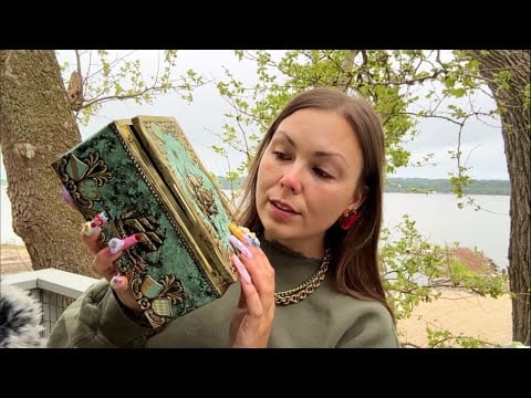 asmr/ VINTAGE HAUL✨ + long soft spoken ramble OUTSIDE🦆☀️ (with clickity nail tapping + bird sounds)