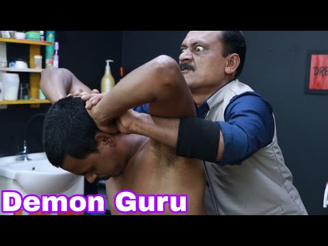 Demon Guru The Big Eyes Barber Body Cracking Massage ASMR | Neck Crack Ear Crack Body Crack Massage