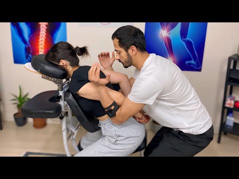 ASMR Massage - Arm and Neck (Strong Chair  Massage )