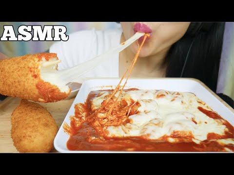 ASMR EXTRA CHEESY MINI RICE CAKE + KOREAN CHEESY CORNDOGS (EATING SOUNDS) NO TALKING | SAS-ASMR