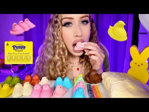 ASMR Peeps Mukbang 🐥💛 Super Fluffy & Satisfying Eating Sounds!