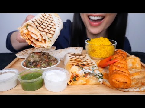 CHICKEN SHAWARMA WRAP + KEBAB BEIRUT (ASMR EATING SOUNDS) NO TALKING | SAS-ASMR