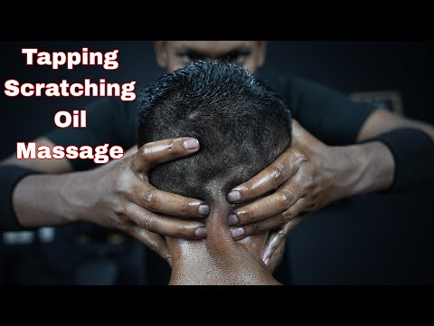 Oily Indian Head Massage For ASMR Relaxation | Head Scratching And Tapping And Neck Cracking Massage