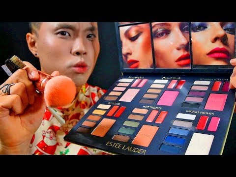 실감나는 Makeup 💆🏻‍♀️ 화면에 발라주는 ASMR: Estee Lauder 팔레트, MAC, 에스쁘아, 질스튜어트, 에센스 [한국인/한국어 메이크업 롤플레이]