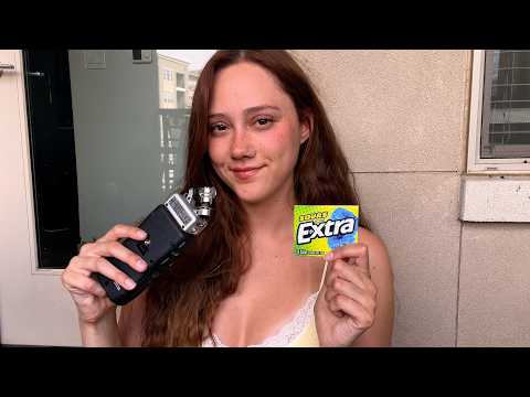 ASMR Chewing Gum Outside with the Tascam