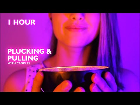 ASMR PLUCKING WITH CANDLES 1 HOUR, ASMR NO TALKING, ASMR LIGHTNING CANDLES, ASMR CANDLE, ASMR HAND