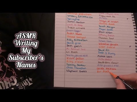 ASMR Writing My Subscriber’s Names