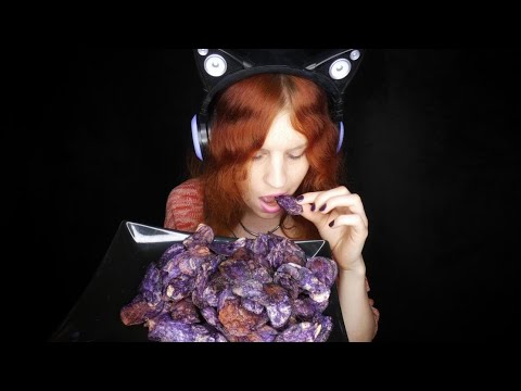 ASMR | Crispy Blue Potato Chips (No Talking) | Eating Sounds