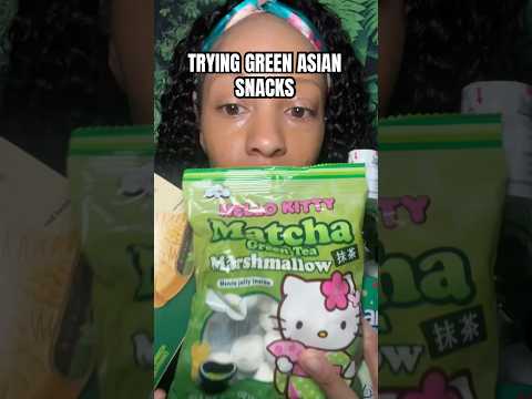 TRYING GREEN ASIAN SNACKS ASMR #mukbang