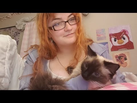 Inaudible Whispering ASMR but also my cat is there.