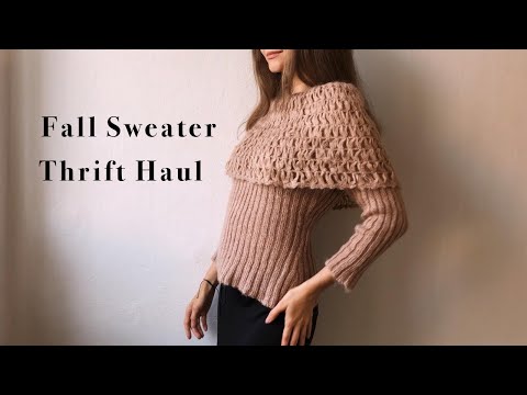 ASMR Fall Sweater Thrift Haul 🧡 Try-On At The End 🧡 Whispering & Fabric Sounds 🧡