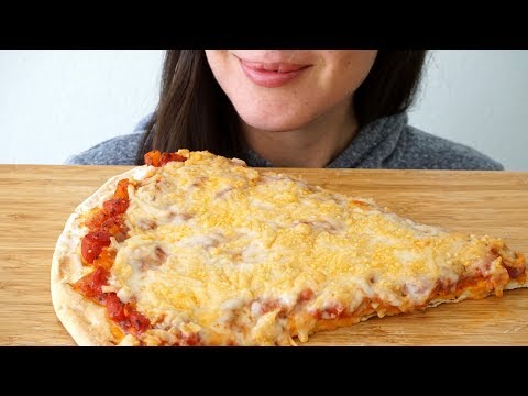 ASMR Eating Sounds: Giant Vegan Cheese Pizza Slice (Mostly No Talking)