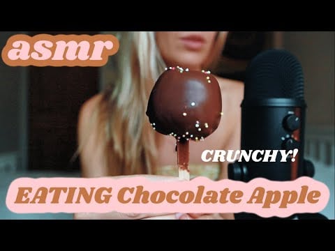 ASMR Eating Chocolate APPLE.... CRUNCHY! 초콜릿 사과 먹기