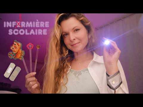 ASMR français ROLEPLAY 👩‍⚕️ INFIRMIERE SCOLAIRE 🩺 EXTREME ATTENTION PERSONNELLE fr ( Nerf Crânien )