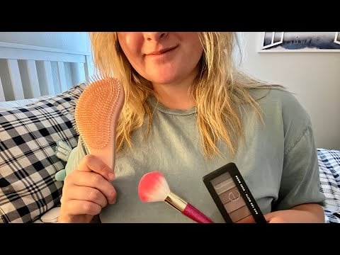 ASMR - brushing your hair and doing your makeup | no talking