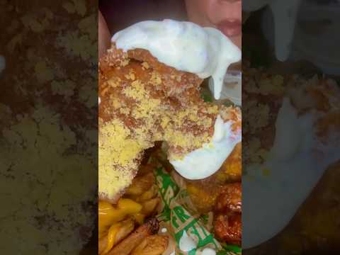 WINGSTOP CHICKEN STRIPS DRENCHED IN RANCH #asmr #chicken #foodie #eating #mukbangers #summerofgoals
