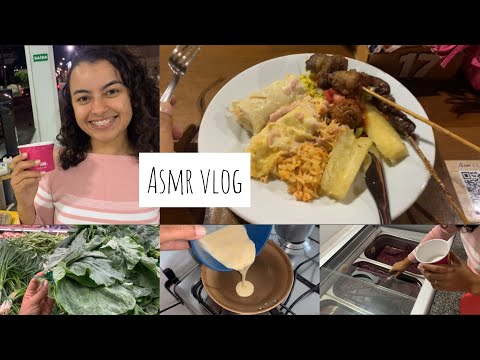 ASMR VLOG- VISITA EM CASA + RUA + RODÍZIO, etc.