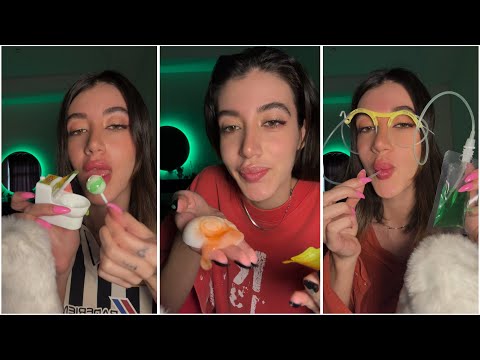 ASMR/ eating compilation 😍🍭🍡🎂🍦