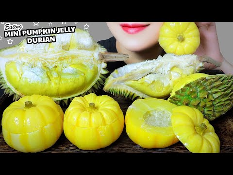 ASMR EATING MINI PUMPKIN JELLY X DURIAN , SOFT EATING SOUND | LINH-ASMR