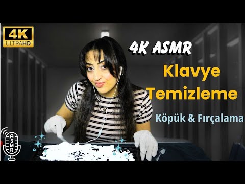 4K ASMR Klavye Temizleme | Köpük ve Fırçalama ile Uykuya Dalın