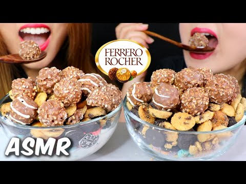 ASMR FERRERO ROCHER + MINI COOKIE CEREAL (Oreos, Chips Ahoy, Fruit Loops) 리얼사운드 먹방 | Kim&Liz ASMR